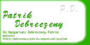 patrik debreczeny business card